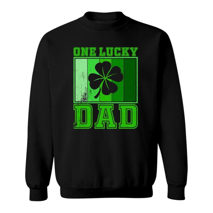 St Patrick's Day One Lucky Dad  Vintage Father Gift Sweatshirt