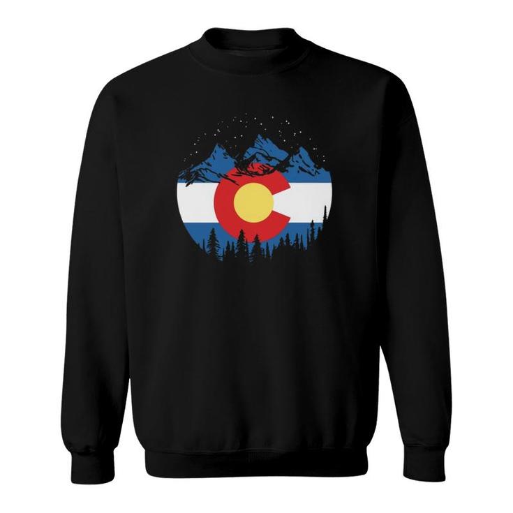 State Flag Of Colorado Vintage Night Stars Design Sweatshirt