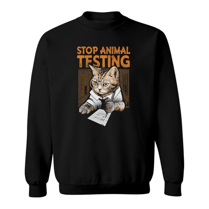 Stop Animal Testing Kitten Funny Cute  Sweatshirt