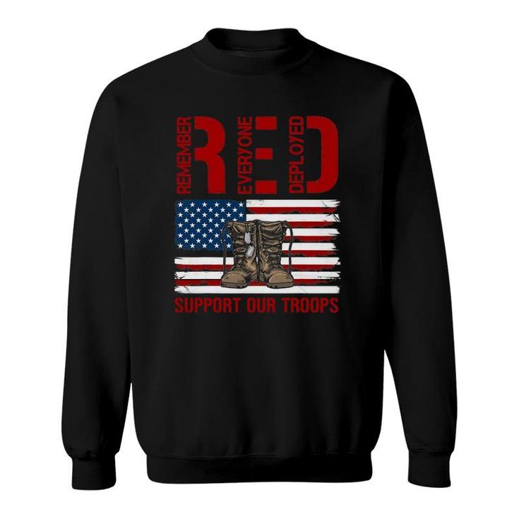 Support Our Troops - Soldier Veteran Red Friday Military Sweatshirt