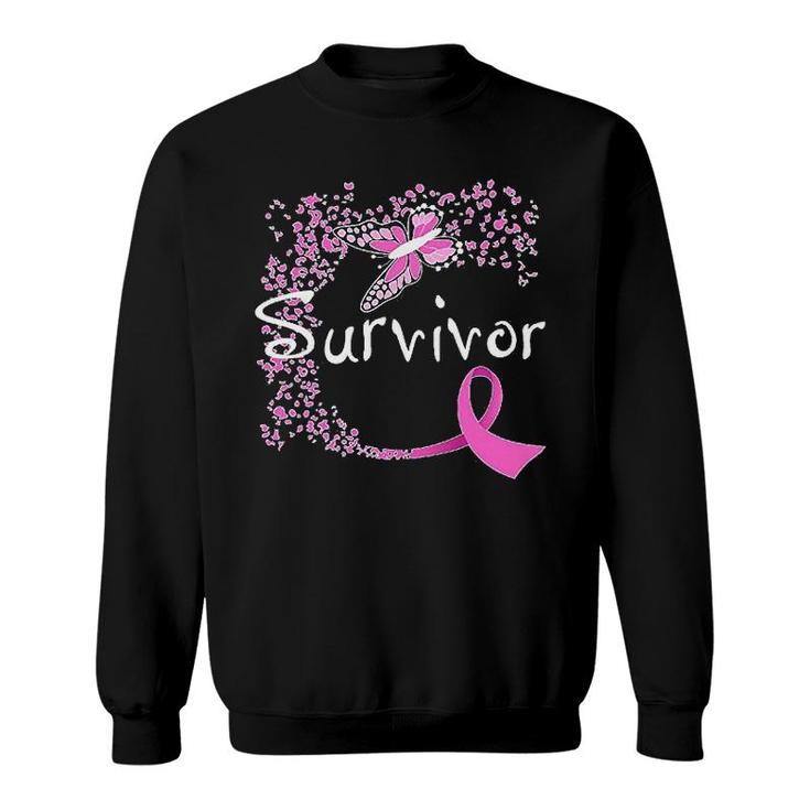 Survivor Butterfly Ribbon Sweatshirt