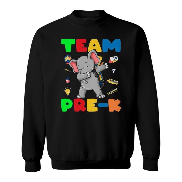 Team Pre K Elephant Dabbing Back To School Sweatshirt