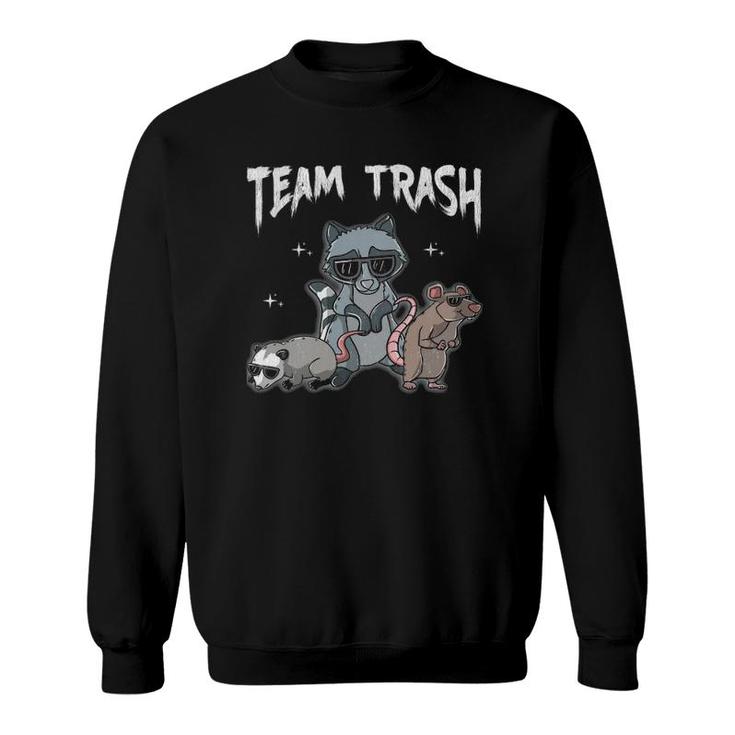 Team Trash  Animal Gang Opossum Raccoon Rat Garbage Sweatshirt