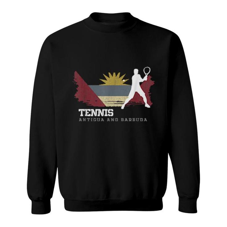 Tennis Antigua & Barbuda Flag Team Tennis Player Tennis  Sweatshirt