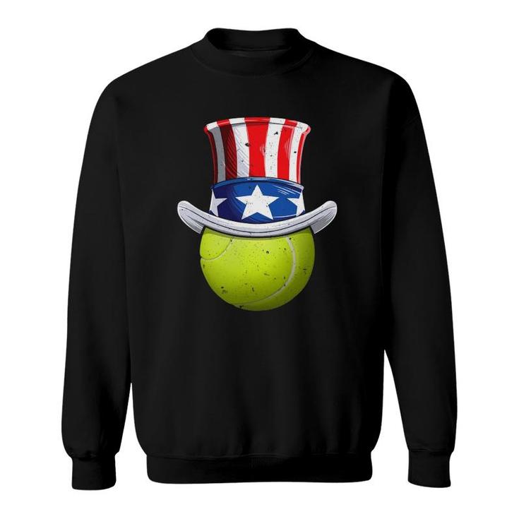 Tennis Uncle Sam 4Th Of July Kids Boys American Flag Sweatshirt