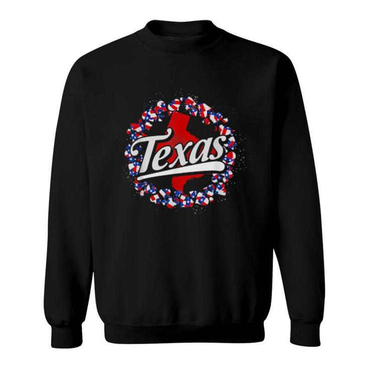 Texan Pride Texas Flag Hearts Us State Patriotic Texas Sweatshirt