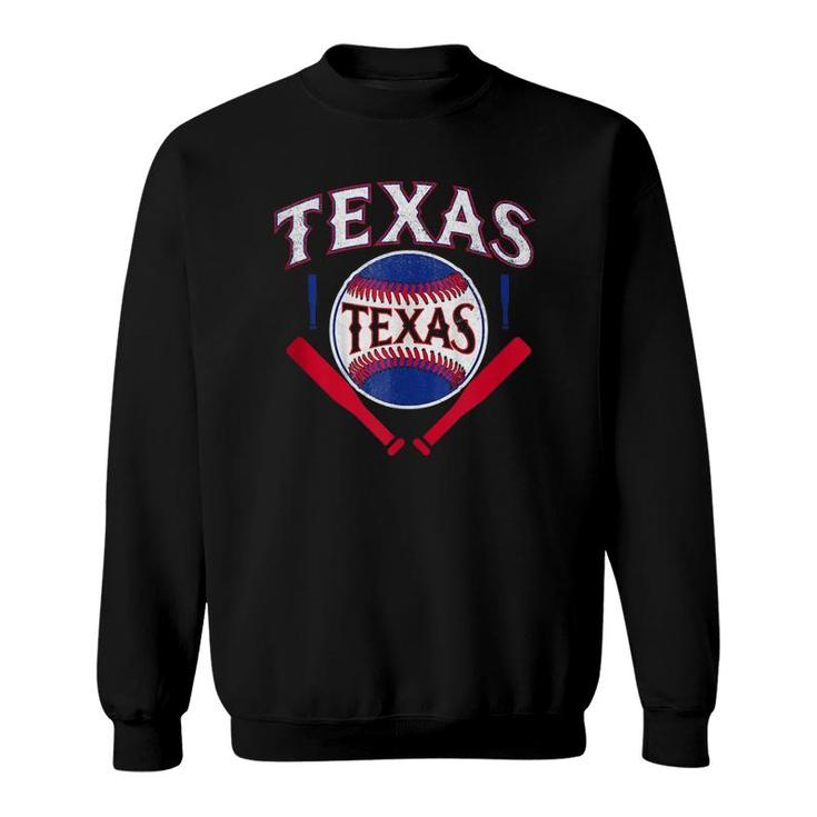 Texas Baseball Vintage Distressed Game Day Ranger Tx State  Sweatshirt