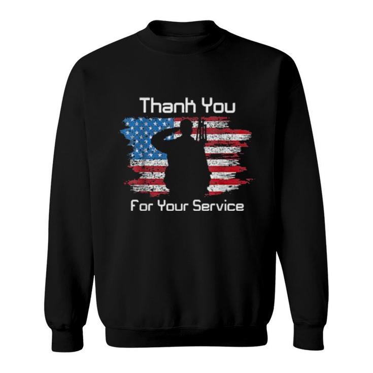 Thank You For Your Service Camouflage Usa Flag Veterans Day  Sweatshirt
