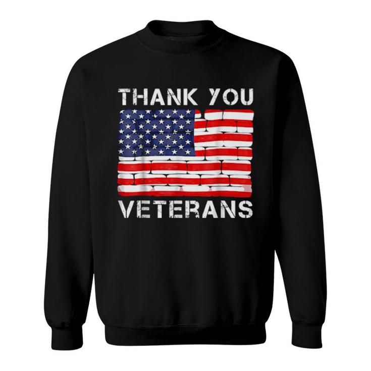 Thank You Veterans Veteran Day Us Flag Sweatshirt