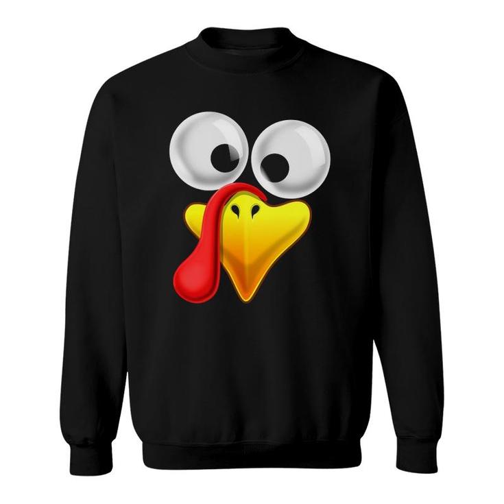 Thanksgiving Turkey Face Matching Family Costume Gift Kids Sweatshirt
