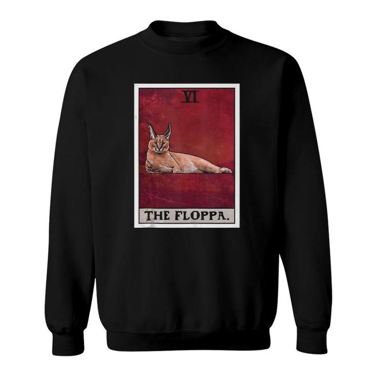 The Floppa Caracal Cat Tarot Card Funny Meme  Sweatshirt