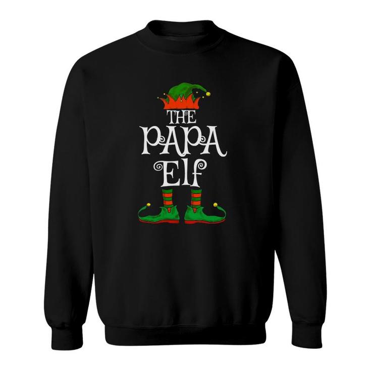 The Papa Elf Family Matching Funny Christmas Gift Dad Men Sweatshirt