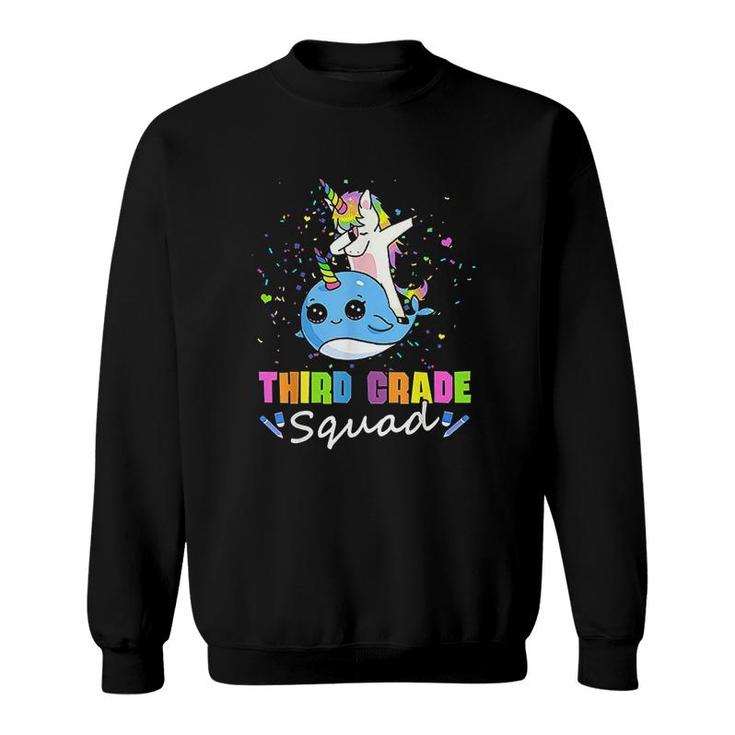 Third Grade Squad Unicorn Narwhal 3rd Grade Sweatshirt