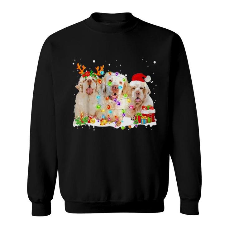 Threeclumberspanieldogsreindeer  Sweatshirt