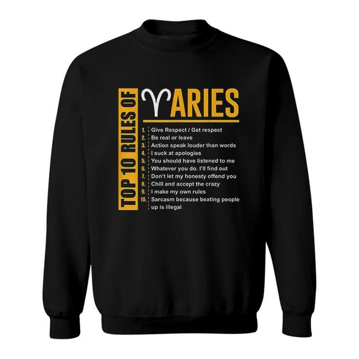 Top 10 Rules Of Aries Zodiac Sweatshirt