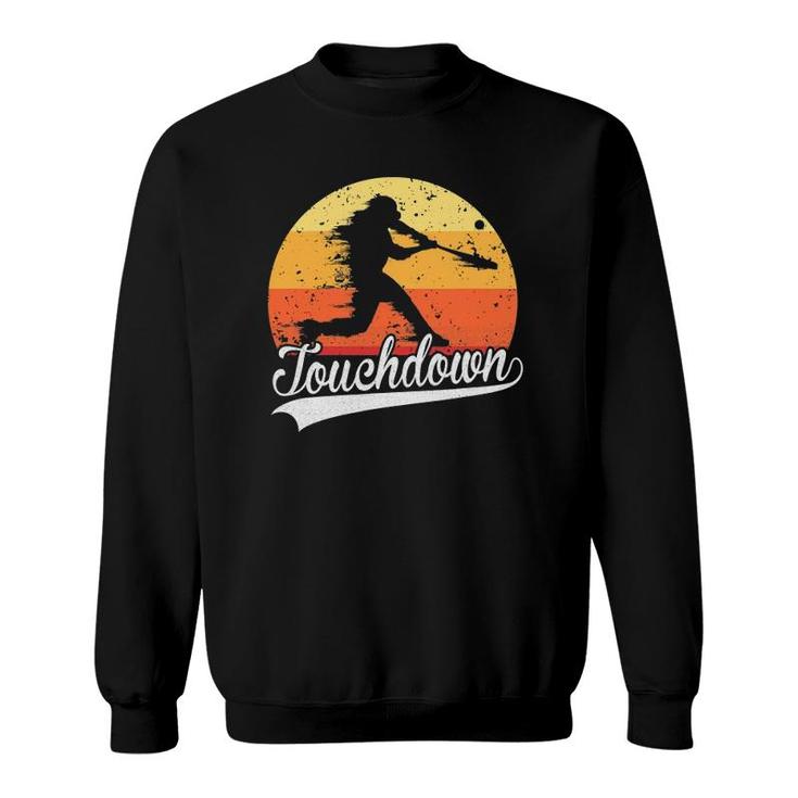 Touchdown Funny Baseball Player Retro Vintage Sunset Homerun Sweatshirt