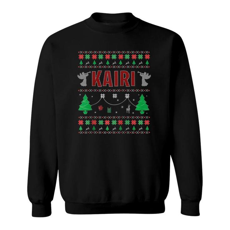 Ugly Christmas Themed Personalized Gift For Kairi Raglan Baseball Tee Sweatshirt
