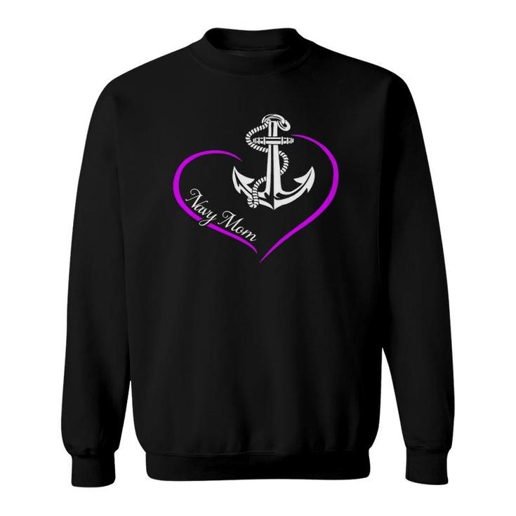 US Navy Proud Navy Mom Naval Mom Heart Navy Mother Gift  Sweatshirt