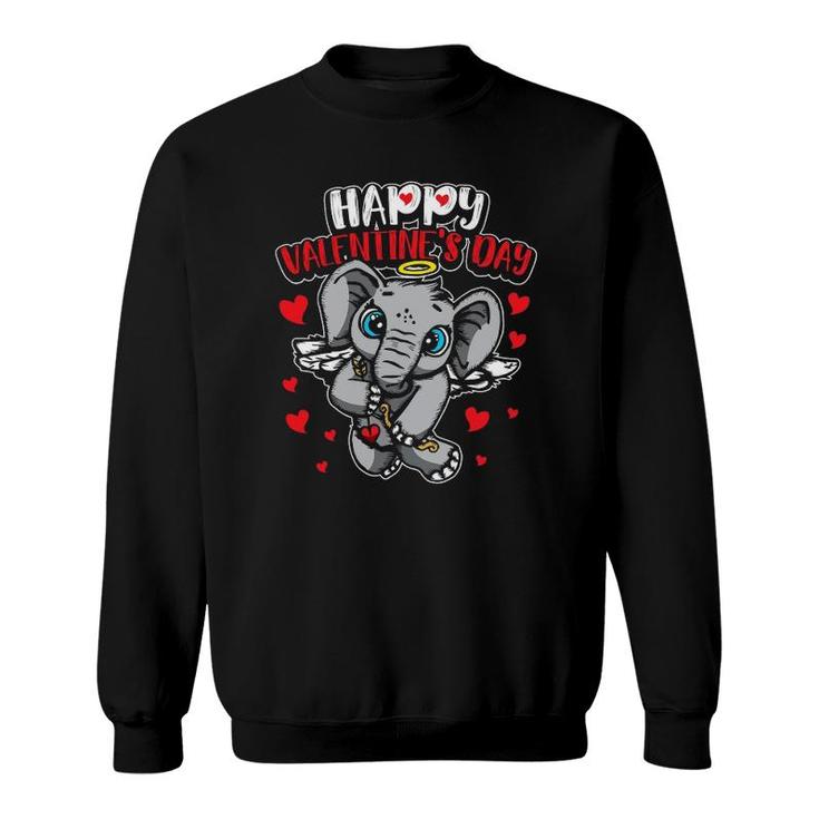 Valentine's Elephant Sweet Cupid Animals Sweatshirt