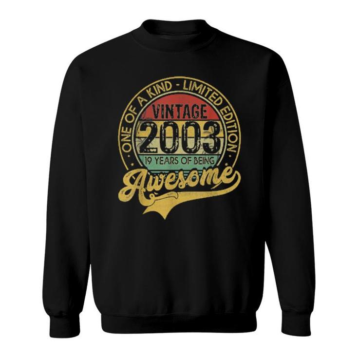 Vintage 2003 19 Years Born In 2003 19Th Birthday Decorations  Sweatshirt