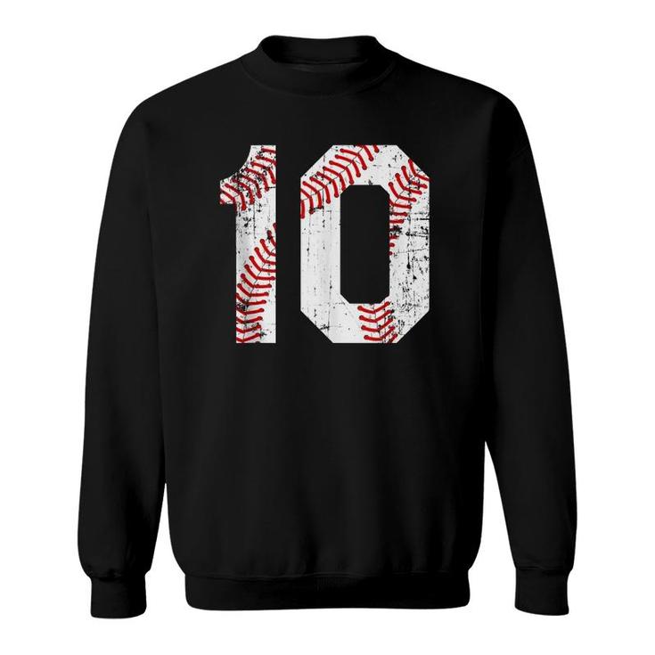 Vintage Baseball 10 Jersey Number  Sweatshirt