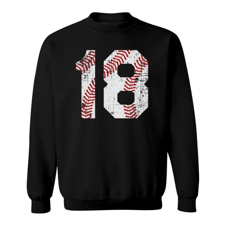 Vintage Baseball 18 Jersey Number  Sweatshirt