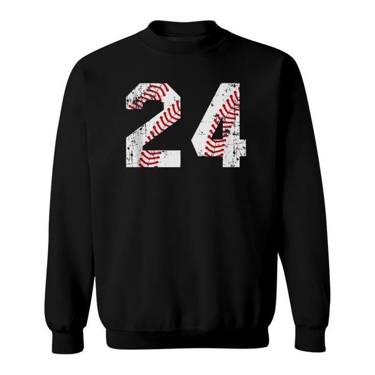Vintage Baseball 24 Jersey Number  Sweatshirt