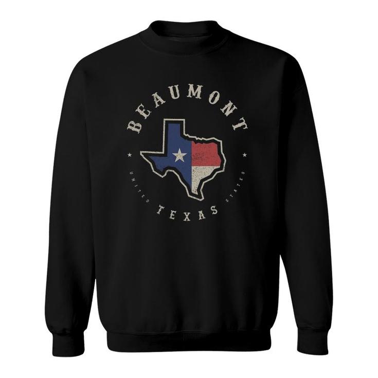 Vintage Beaumont Texas State Flag Map Souvenir Gift Sweatshirt