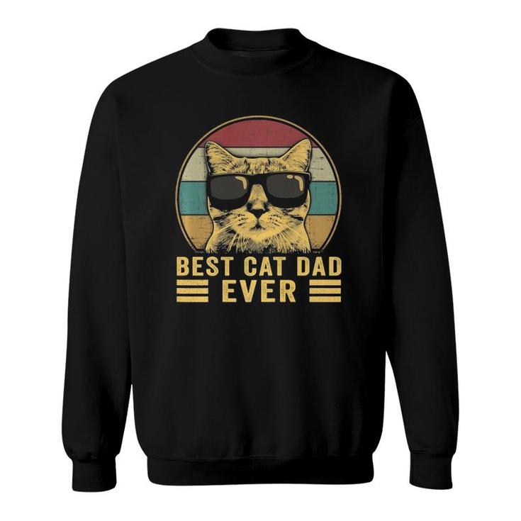 Vintage Best Cat Dad Ever Bump Fit  Sweatshirt