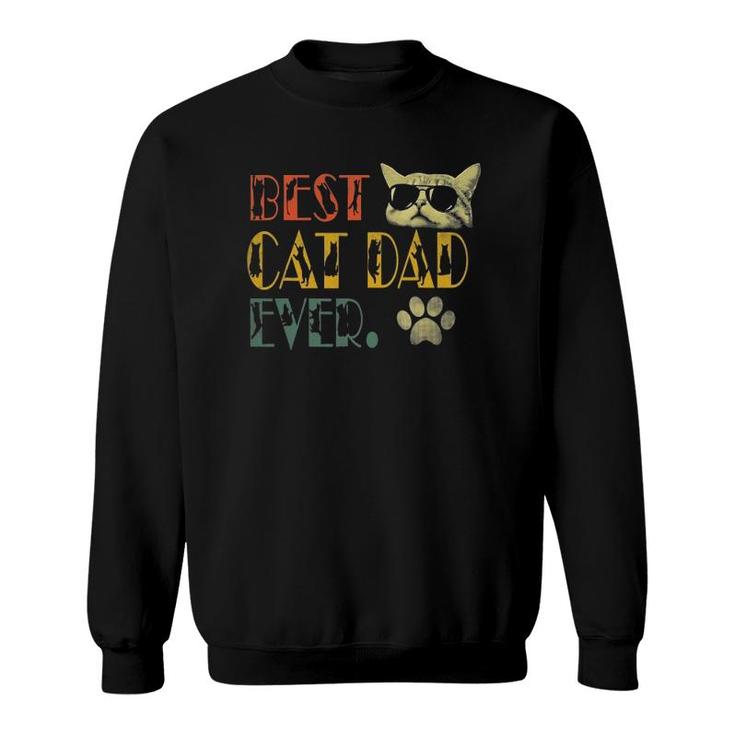 Vintage Best Cat Dad Ever Cat Daddy Gift Sweatshirt