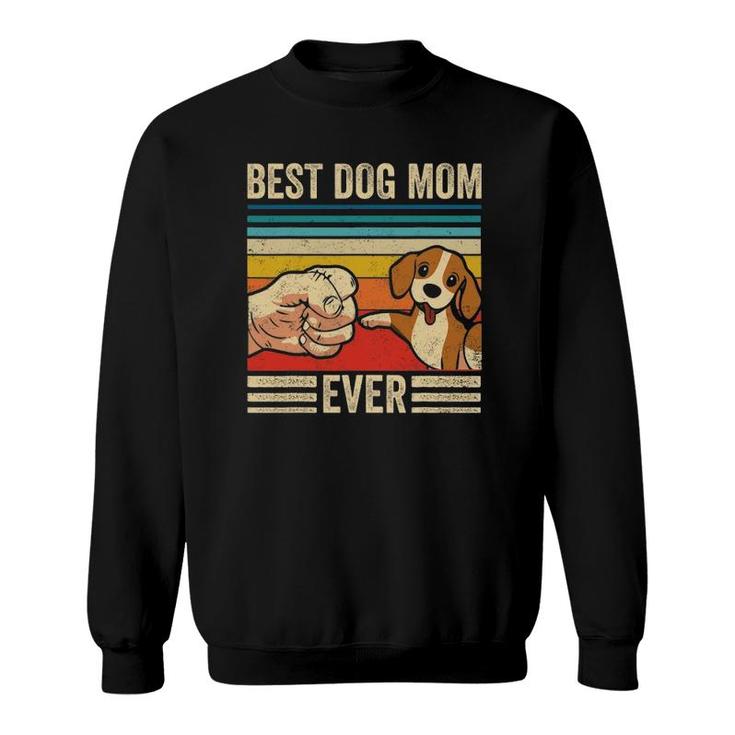 Vintage Best Dog Mom Ever Bump Fit Beagle Mom Mothers Day Sweatshirt