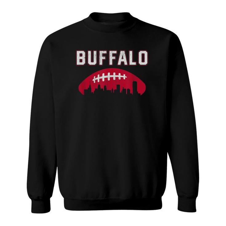 Vintage Buffalo Football Retro Buf City Skyline Sweatshirt
