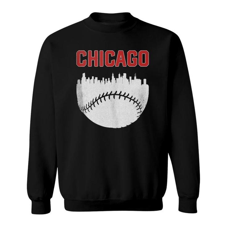 Vintage Chicago Skyline Retro Baseball City Tank Top Sweatshirt