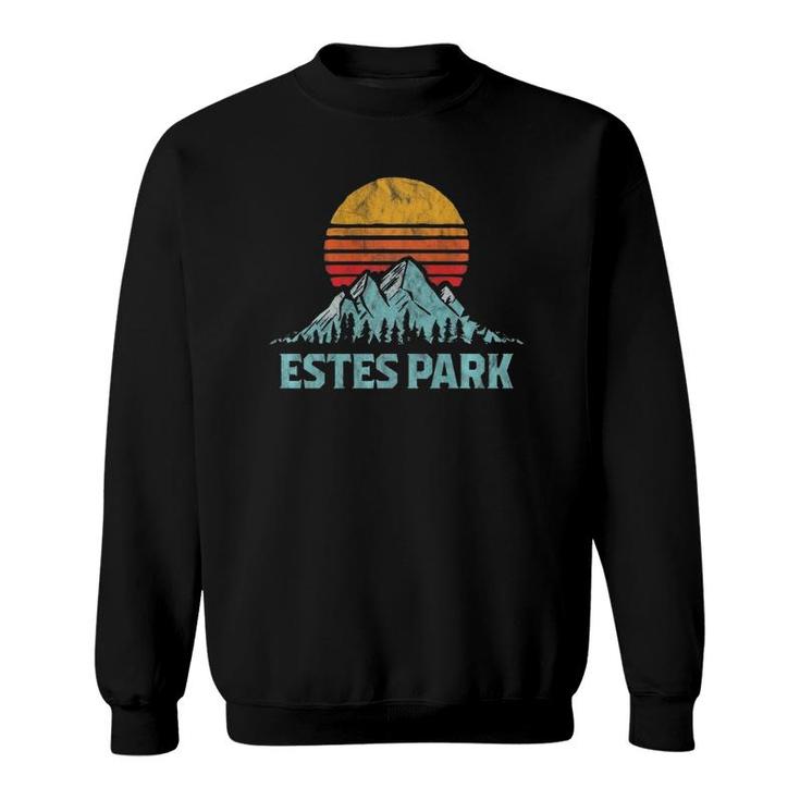 Vintage Estes Park, Co Retro Distressed Mountains Sweatshirt