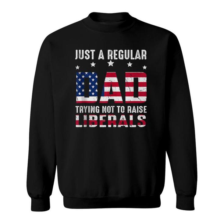Vintage Just A Regular Dad Trying Not To Raise Liberals  Sweatshirt