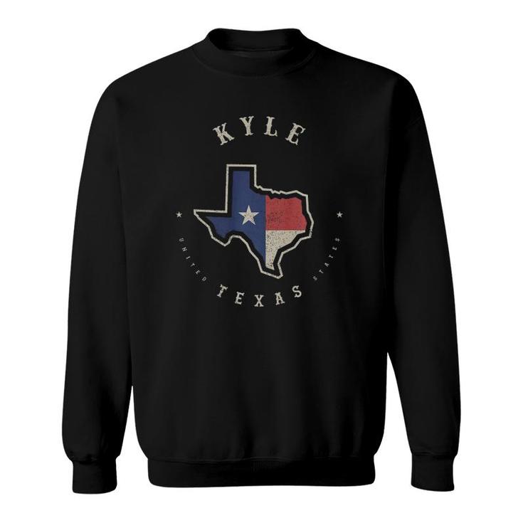 Vintage Kyle Texas State Flag Map Souvenir Gift  Sweatshirt