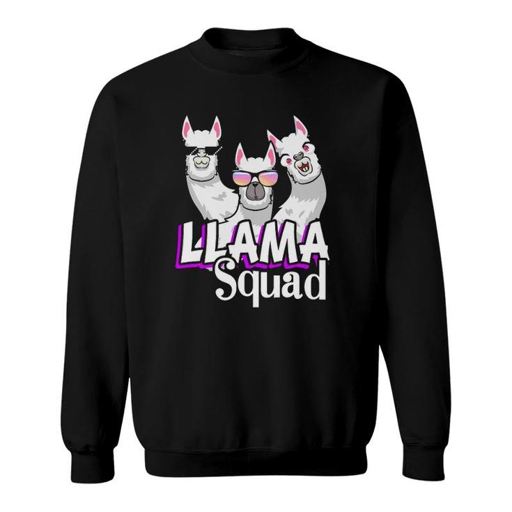 Vintage Llama Squad Retro 80S Style Llama Animal Lover Cute Sweatshirt
