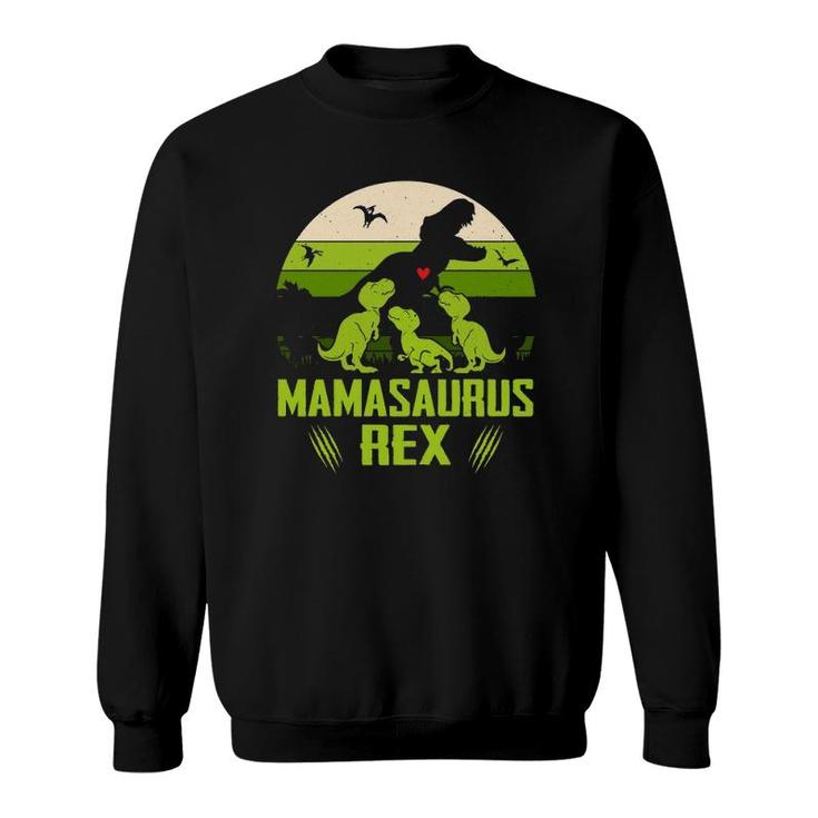 Vintage Retro 3 Kids Mamasaurus Dinosaur Lover Gift Sweatshirt