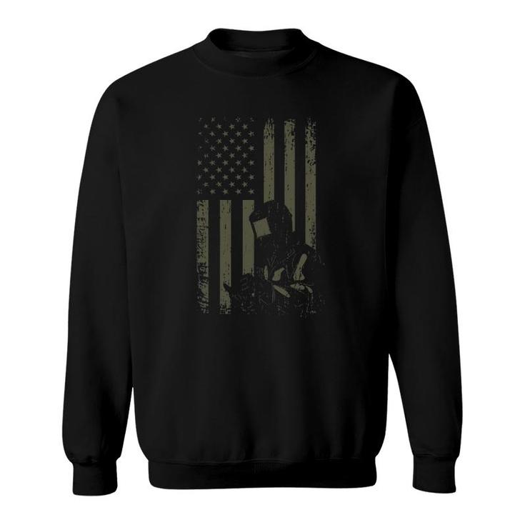 Welders American Flag Usa Patriotic Welding  Sweatshirt