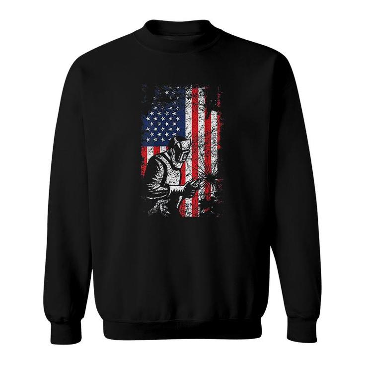 Welding American Flag Welder Sweatshirt