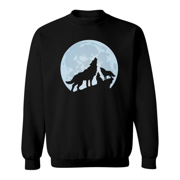 Wolf Howling At The Moon S Three Wolves Tee Tank Top Sweatshirt