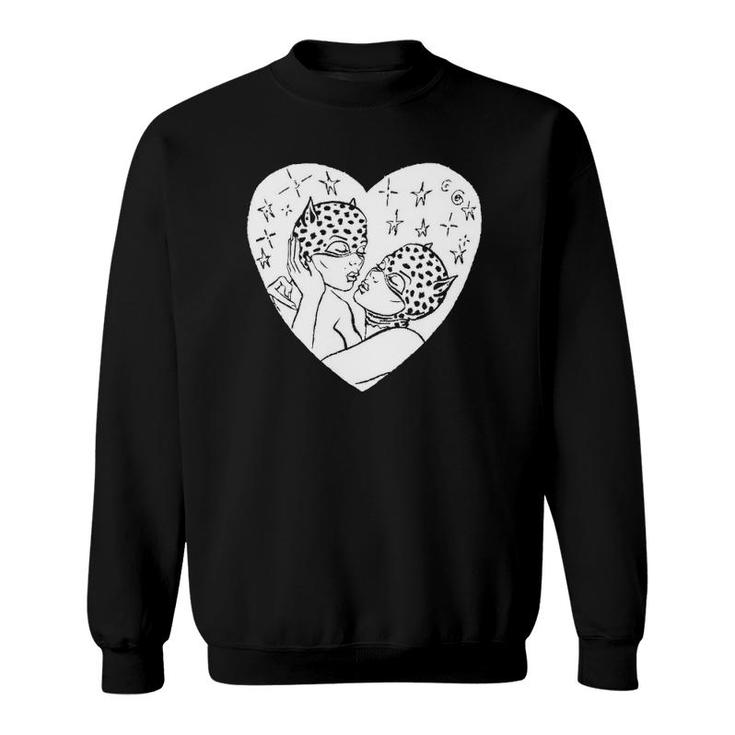 Women Kissing In Heart Shape Sweatshirt