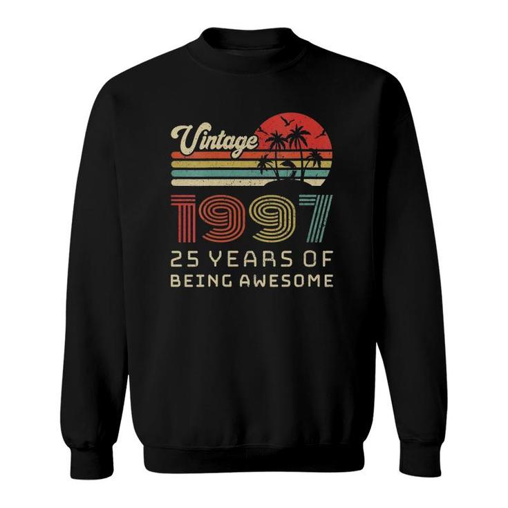 Womens 25 Years Old Birthday Vintage 1997 25 Birthday V Neck Sweatshirt