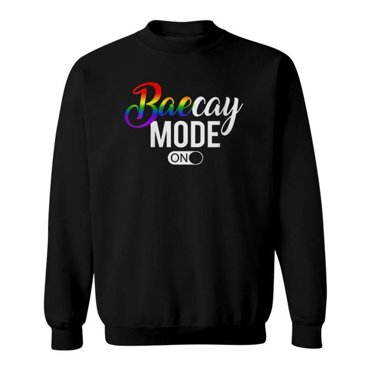Womens Baecay Mode Lgbtq Gay Pride Rainbow Couples Vacation Gift V-Neck Sweatshirt