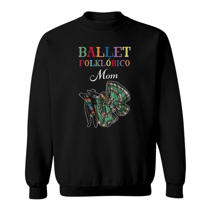 Womens Ballet Folklorico Mom V-Neck Sweatshirt