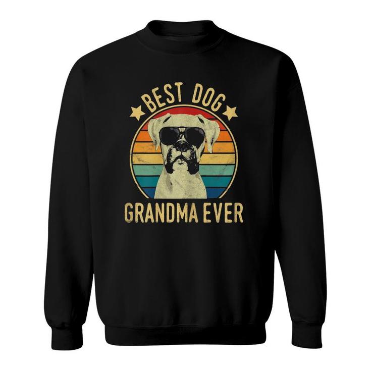 Womens Best Dog Grandma Ever Boxer Mother's Day Sweatshirt