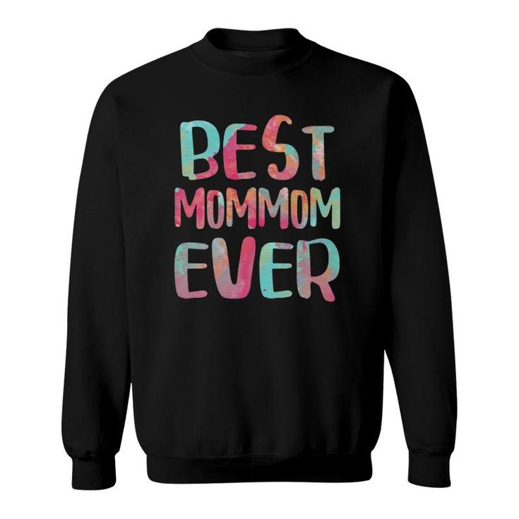 Womens Best Mommom Ever Grandma V-Neck Sweatshirt