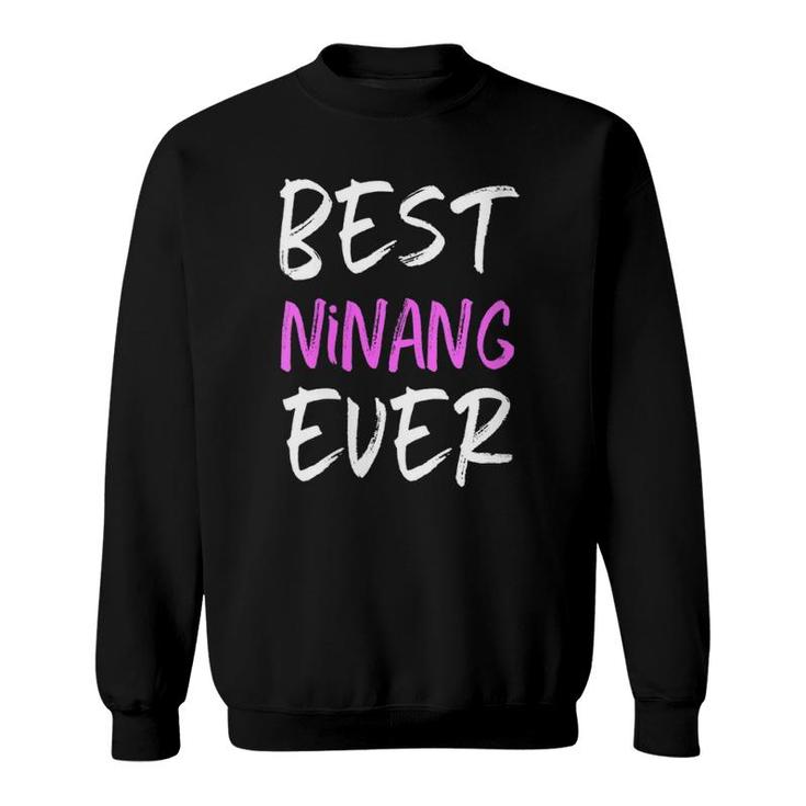 Womens Best Ninang Ever Funny Cute Mother's Day Gift V-Neck Sweatshirt