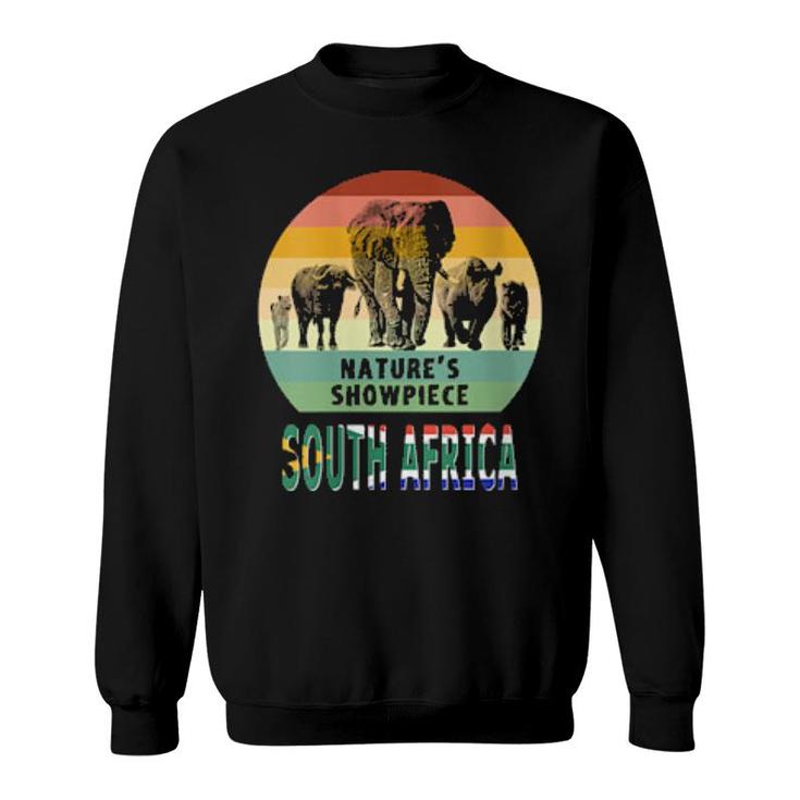 Womens Big 5 Nature's Showpiece South Africa Vintage Retro Sunset  Sweatshirt