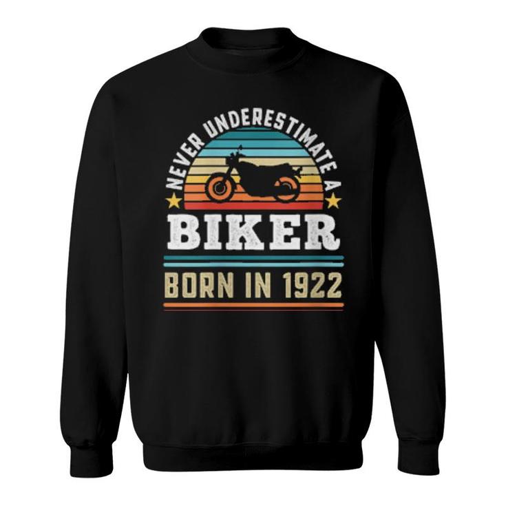 Womens Biker Born 1922 100Th Birthday Motorbike Sweatshirt